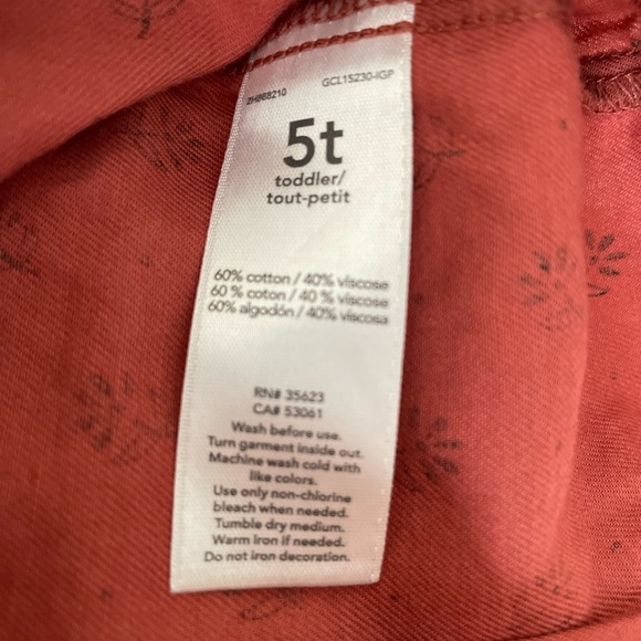 Carter’s Rust Floral Leaf Print Button Front Prairie Dress - Picture 8 of 8